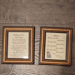 Wooden Framed Sentiment Plaques Paw Paw & Nana